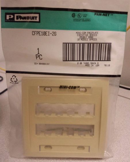 Picture of Panduit CFPE10EI-2G 10-Port Mini-Com Executive Faceplate, Ivory